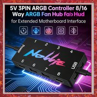 5V 3PIN Addressable ARGB Splitter Support SignalRGB OpenRGB ARGB Fan HUB Controller 8/16 Way for Extended Motherboard Interface