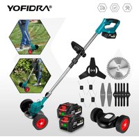 YOFIDRA Elektryczna Kosiarka Akumulatorowa do Ogrodu, Podkaszarka do Trawy, Długość Cięcia 100-135cm, Narzędzie Elektryczne Kompatybilne z Akumulatorami Makita 21V