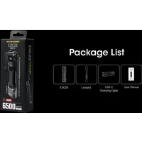 NITECOR EDC29 6500Lumens Utra Slim EDC Tactical Flashlight USB-C Rechargeable Bulit-in Battery Max throw of 400 meters