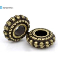 Doreen Box Lovely 100 Bronze Tone Wheel Spacer Beads Findings 8x3mm (B09226)