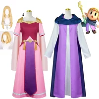 Pink Princess Dress Cosplay Zelda Custume Wig Game Echoes of Wisdom Women Dress Cloak Outfit Halloween Christmas Stage Costumes