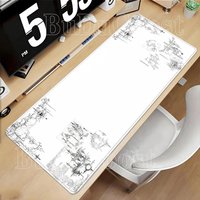 black white Pattern Art Mousepad Gaming Nonslip Game esports Keyboard Playmat PC Anime kawaii Girl HD printing overlock Desk Mat