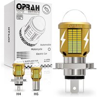 Oprah Super Bright LED H4 H6 BA20D Headlight For Motorcycle Bulbs ATV Scooter CSP Lens White Yellow Hi/Lo Lights Accessories 12V