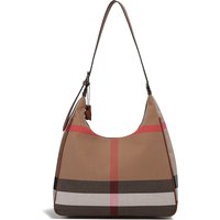 Fashionable and Casual Large Capacity Tote Bag Plaid with Genuine Leather Single Shoulder Bag 2025 New High-End Trendy Popular