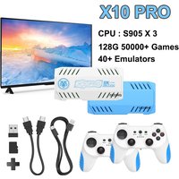 New TV Game Console 128G Built In 50000 Retro Games 50 Emulators Videojuegos Consola Dual Wireless Gamepad X10 Pro Game Stick 4K