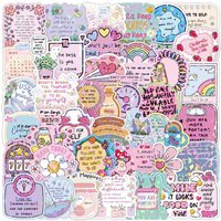 50/100 Pcs Cute Inspirational Quote Aesthetic Fresh Stickers Reusable for DIY Car Suitcase Fridge Phone Stationery Box Decals