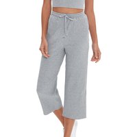 Knitted 94% Cotton Women's Pants Casual Loose Elastic High Waist Wide Leg Trousers With Pockets Sweatpants Pantalones De Mujer