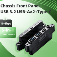 USB3.2 Gen2 10Gbps Front Panel 2USB-A+Type-C+HD Audio Multi-port Hub Internal Type-E Expansion Board Chassis Front IO Adapter