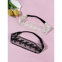 2 pieces of embroidered lace trim headbands for ladies, suitable for travel photography, providing comfortable hair decoration.