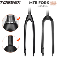 TOSEEK Carbon MTB Gabel 26/27,5/29 Mountainbike-Gabel Vollcarbon MTB Starrgabel 9*100MM Gerade/Konische Rohre Fahrrad-Vordergabeln