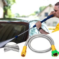 304 Stainless Steel Hose Flexible Lightweight Aluminum Connector Leakproof Water Hose For Garden Car Washing Outdoor Cleaning