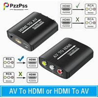 HD 720P/1080P AV RCA to HDMI-compatible Adapter HDMI-compatible To AV RCA CVSB L/R Video Scaler Converter Box Support NTSC PAL