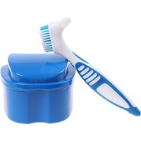 Denture Storage Bath Box With Hanging Net Artificial Teeth Cleaning Container Portable False Tooth Organizer Case