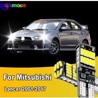 For Mitsubishi Lancer 2001-2013 2014 2015 2016 2017 2Pcs Super Bright T10 W5W LED Bulbs Canbus 12V/24V White Yellow Blue