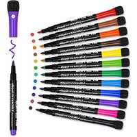 12Colors School Classroom Whiteboard Pen Dry White Board Markers Built In Eraser Student Children's Drawing Pen Stationery