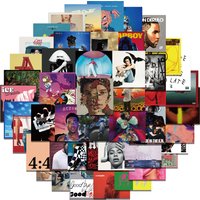 55Pcs Fashion Singer Album Personality Trend Cover Sticker DIY Waterproof Stickers Luggage Phone Guitar