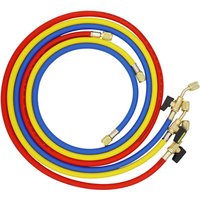 1.6M Refrigerant A/C Charging Hoses With Ball Valves HVAC 1/4In SAE Fit For R134A R12 Coolant Adding And Air Condition