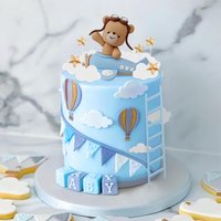 Blue Airplane Cake Topper Airplane Cake Decoration Plane Cake Topper for Time 1st Birthday Decorations Airplane Birthday