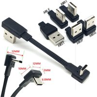 USB-C ultra short C-type male up and down 90 ° to USB 2.0 male data cable USB C-type flat cable 0.1m/0.2m/0.5m/1m