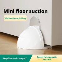 Heavy-Duty No-Drill Magnetic Door Stop - Silicone Anti-Collision Buffer, Windproof Floor Mount for Glass & Bedroom Doors