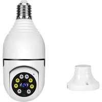 Light Bulb Security Camera 2.4G&5GHz WiFi Outdoor, 1080P E27 Light Socket Security Camera, Indoor 360° view, Color Night Vision