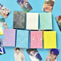 50pcs 61x91mm Laser Heart Card Film Shaped Glittering Protection For ID Student PVC Photos Game Cards Sleeves