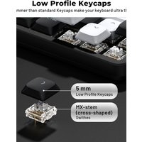 XVX Black Low Profile Keycaps 127 Keycaps Double-shot Keyboard PBT Keycaps Shine Through for Low Keyboards