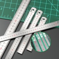 LAOA Thickened Industrial Stainless Steel Straight Ruler Double Sided Marking High Precision Measuring Tool