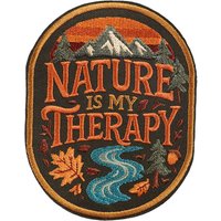 Nature Is My Relax Patch Hiking, Camping, Travel Iron-On Sew-On Motivational Badge for Jackets & Outdoor Adventure Gear Applique