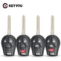 KEYYOU Remote Key Shell For Nissan Sylphy Cube Juke Rogue Micra Qashqai Altima Maxima Sentra Versa 2/3/4 Buttons Uncut Key