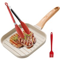 Nonstick Grill Pan for All Stove 19cm/7.5 Inch Square Steak Grilling Pan for Indoor Cooking & Outdoor Grilling Skillet Steak Pan