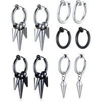 Classic Stainless Steel Rivet Clip Earring for Men Women,Anti Allergy Non-pierced Huggies Earrings,Rock Punk Jewelry Gift
