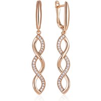 Fashion Classic Interwoven Synthetic Zirconia Design Long Dangle Earrings Women's Elegant Exquisite Pendant Jewelry Accessories
