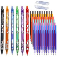 0.5mm Press Erasable Gel Pens Set, Make Mistakes Disappear, 6Colors Washable Handle Magic Refills Rod Super Capacity Ink Writing