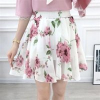 Ladies Fashion Printing Skirt Summer New Style Large Size A-line Skirt High Waist Chiffon Women Elegant Temperament Short Skirt