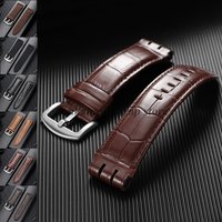 23mm Cowhide Leather Watchband for Swatch IRONY YOS440 449 448 401G Watch Straps Soft Men Women Business Replacement Bracelets