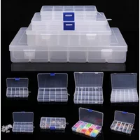 10/15/24/36 Grid Storage Boxes Organizer Case Cajas Organizadora Storing Plastic Box Jewelry Beads Pill Screw Organizador Tools