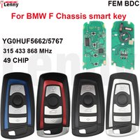 Lenny YG0HUF5662/5767 315/433/868MHz 49chip PCF7945 car samrt key for BMW F chassis series for BMW 1 3 5 7 Series X1 X3 X5 X6 X7