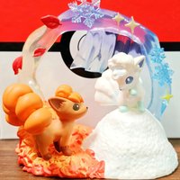 In Stock Re-Ment New Re-ment Pokémon Circular Diorama 2 Alolan Vulpix Primarina Dragonair Mew Anime Merchandise Figure Gift