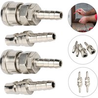 4pcs Male + Female 8mm Gas Hose Copper Nozzle Connector Quick Release For BBQ Caravan
