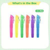 6 Pcs Mini Highlighter Colorful Pens With Portable Keychains For For Nurses Teachers Students Note Presentations Medical Charts