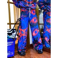 Men's and Women's Dark Cyberpunk Style Flame Eye Pattern Demon Eye 3D Print Harajuku Style Y2K Subculture Long Pants