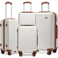 KONO 13+20+24+28 Inch Luggage Set, ABS+PC Hard Shell Travel Suitcase & Cosmetic Case Combo, Lightweight Portable Travel Organizer with TSA Lock, Silent 360° Spinner Wheels, Full-Size Travel Luggage