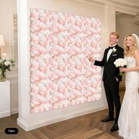 12 Pack Flower Wall Panels 16 x 24 inch 3D Rose Wall Mat Decorative Faux Floral Panel Hydrangea Silk Faux Flower Backdrop for Photo Background Home Wedding Party