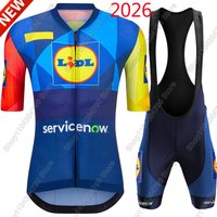 AliExpress Lidl Team 2026 Cycling Jersey Set Men Summer USA Aero Clothing Kit Road Bike Shirts Suit Bicycle Bib Shorts MTB Maillot