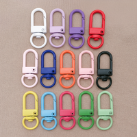 20pcs 32x12mm Keyring Lobster Clasp Spring Buckle With Chains Colored Keychains For DIY Jewelry Making Key Ring Hooks BagsBuckle