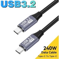 PD 240W USB 3.2 Super Fast Charging Cable 20Gbps Data Transfer Cord For iPhone Xiaomi Huawei Type C to Type C Quick Charge Cord