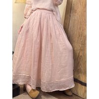 Casual Cotton Linen Women's Mid-Length A-Line Skirt Vintage Summer New Style Versatile Leisure Cotton Linen Skirt