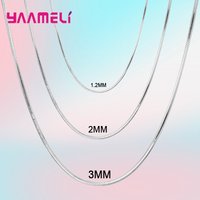 Big Promotion 100% Authentic 925 Sterling Silver Chain Necklace with Lobster Clasps fit Men Women Pendant 1.2/3/4mm 16-30 Inch