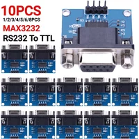 1-10PCS MAX3232 RS232 to TTL Serial Port Converter Module TX RX VCC GND Female DB9 Connector 3.3V-5.5V MAX232 Flashing Board